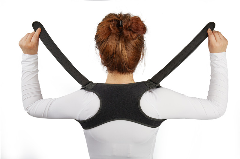 Alisador para soporte de columna media superior, corrector de postura transpirable agradable para a pel (6)