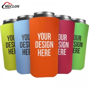 Custom Logo Insulated Slim Can Cooler Collapsible Neoprene Beer Drink Can Holder Can Sleeve for Party