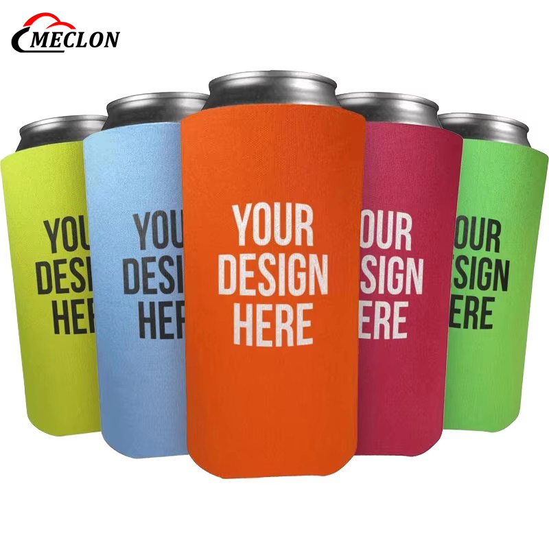 Custom Logo Insulated Slim Can Cooler Collapsible Neoprene Beer Drink Can Holder Can Sleeve for Party