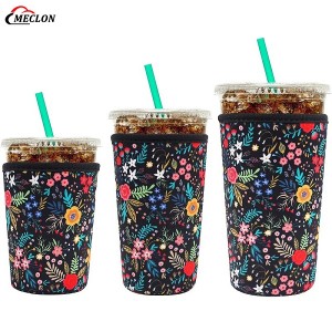 Reusable Neoprene Insulator Sleeve for Iced Coffee Cups Coolies Sleeves