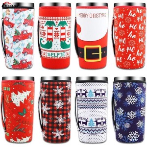 Reusable Neoprene Insulated Christmas Coffee Cup Sleeves