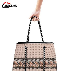 Custom Diving Material Beach Bag Neoprene Outdoor Travel Leisure Bag Perforated Shoulder Print Mommy Bag Fashion LOGO