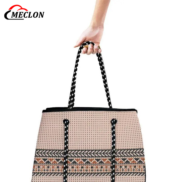 Custom Diving Material Beach Bag Neoprene Outdoor Travel Leisure Bag Perforated Shoulder Print Mommy Bag Fashion LOGO