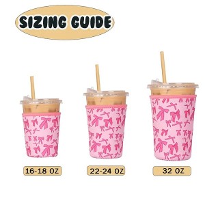 Hot Sale Neoprene Custom Woven Label Logo Iced Coffee Cup Sleeve Reusable Iced Coffee Sleeve for Hot&Cold Drink