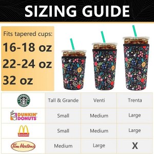 Custom Sublimation Neoprene Insulated Christmas Coffee Cup Sleeves 16-32 oz Drink Cup Sleeve