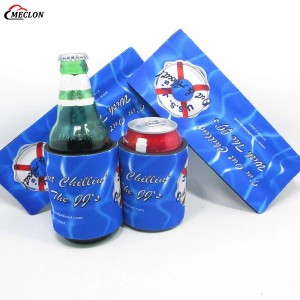 Custom Insulated 5mm Neoprene Sublimation Snap Beer Cooler Sleeve
