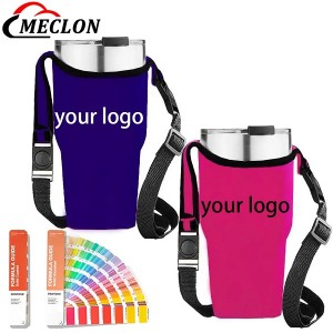 Custom Neoprene Insulated 30oz Snap-On Cup Sleeve Portable Slanted Coffee Cup Sleeve
