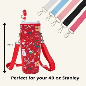 Custom 40oz for Cup Cooler Bag with Shoulder Strap Durable Neoprene Insulated Tumbler Cup Sleeve