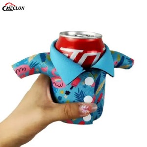 Custom Sublimation Neoprene T-shirt Shape Can Cooler Beer Bottle Neoprene Cloth Sleeve Holder