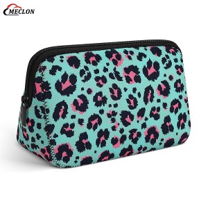 Custom Large Neoprene Cosmetic Bag Durable Zipper Closure Makeup Storage