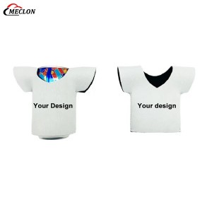 T-shirt Shaped White Sublimation Collapsible Neoprene Can Cooler Beer Sleeve Stubby Beer Can Holder