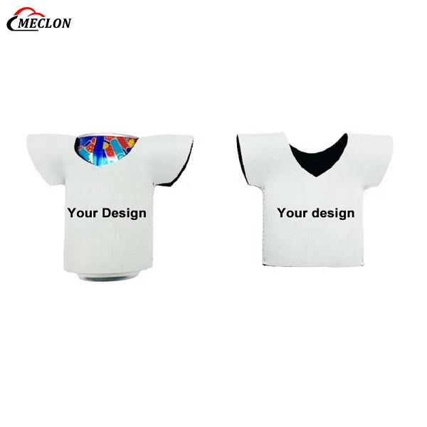 T-shirt Shaped White Sublimation Collapsible Neoprene Can Cooler Beer Sleeve Stubby Beer Can Holder