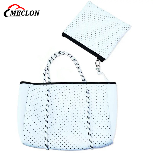 Customized Travel Tote Bags Neoprene Carry Handbag Beach Bags Lightweight Waterproof Shoulder Bag With Mini Purse
