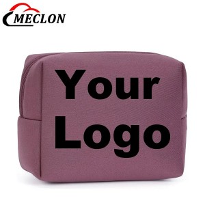 Neoprene Travel Zipper Cosmetic Bags Cases Blue Waterproof Cosmetic Bag Toiletry Travel Bag