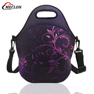 Insulated Neoprene Custom Lunch Bag for Women Reusable Foldable Lightweight Waterproof Lunch Bag