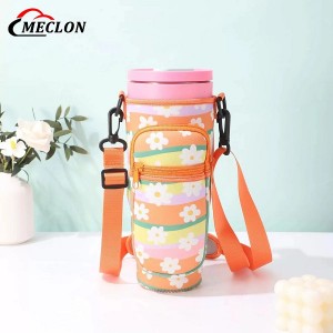Custom 40oz Water Bottle Holder Bag with Strap Neoprene Insulated Cover Tumbler Zippered Purse Pouch Bag