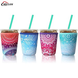 Custom Reusable Iced Coffee Sleeve Cup Insulator for Cold Drinks Beverages
