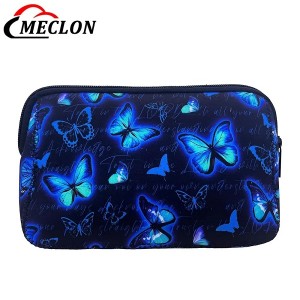 Neoprene Makeup Bag Butterfly Toiletry Bag for Women Cute Cosmetic Bags with Zipper Portable Makeup Pouches