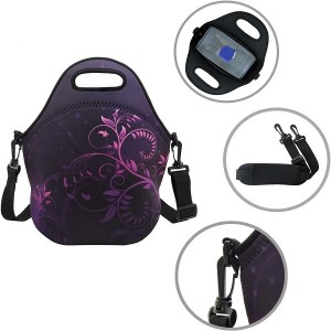 Insulated Neoprene Custom Lunch Bag for Women Reusable Foldable Lightweight Waterproof Lunch Bag