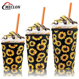 Factory Wholesale Neoprene Coffee Cup Cover Insulated Iced Coffee Beverage Sleeve Drink Cup Holder Custom Design