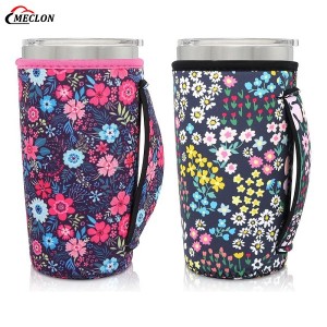 Sublimation Neoprene Insulated Sleeves Cup Holder with Handle