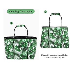 Custom Printing Large Neoprene Beach Tote Bag Two Inner Pocket with Handbag for Women & Men