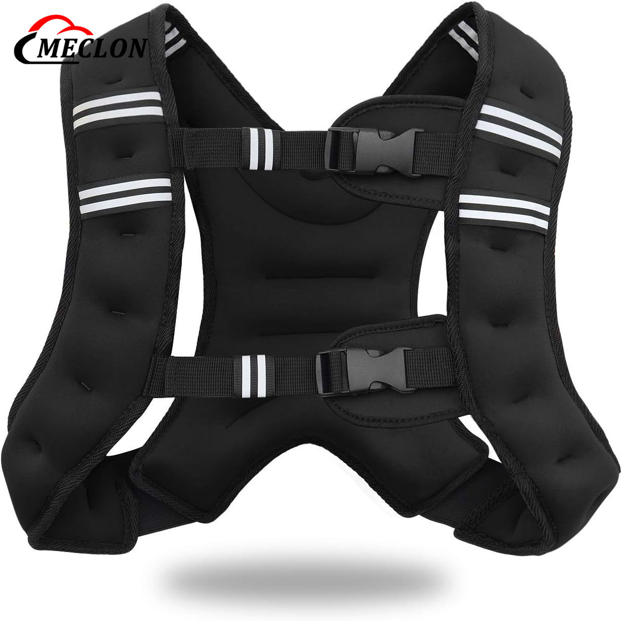 Weighted Vest, 6lb/8lb/12lb/16lb/20lb/25lb/30lb Weight Vest with Reflective Stripe for Workout, Strength Training, Running, Fitness, Muscle Building, Weight Loss, Weightlifting