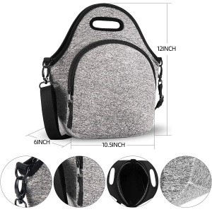 Custom Design Neoprene Insulated Lunch Bag for Women Front Pocket for Phone&Keys Bag