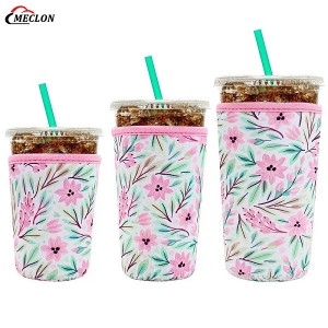 Custom Neoprene Iced Coffee Cup Sleeve Durable Drink Cup Cooler Holder