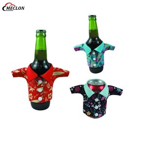 T-shirt Shaped Neoprene Beer Can Holder with Customized Sublimation Printing Can Cooler Sleeve
