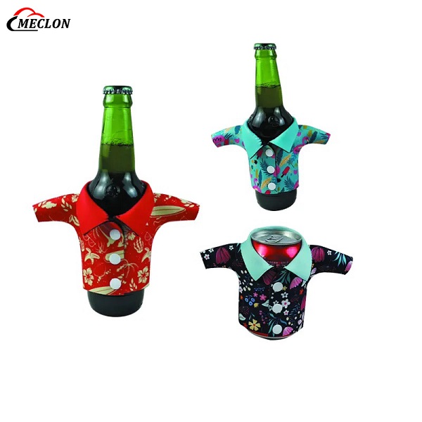T-shirt Shaped Neoprene Beer Can Holder with Customized Sublimation Printing Can Cooler Sleeve