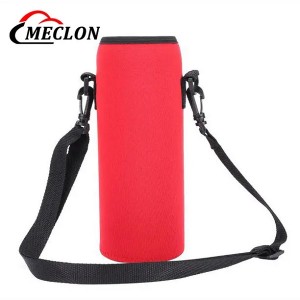 Custom Printing Neoprene Insulated Water Bottle Cover Travel Thermal Bottle Cup Sleeve with Shoulder Strap Can Cooler Holder