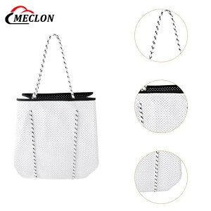 Neoprene Perforated Beach Bag Large Capacity Casual Mommy Hand Strap Shopping Bag Outdoor