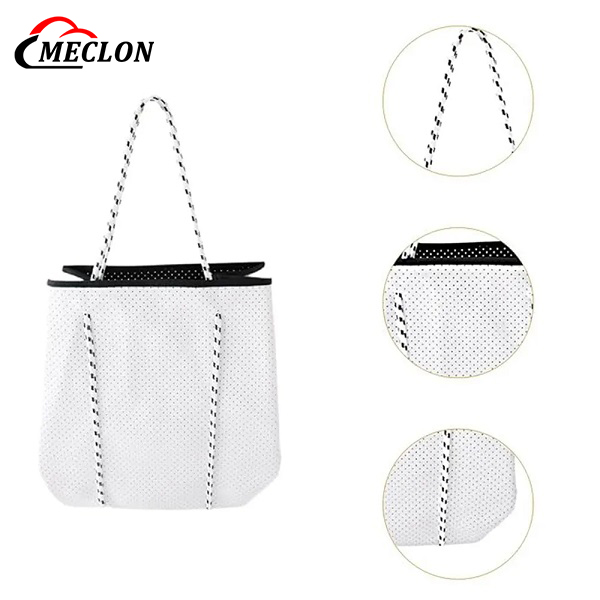 Neoprene Perforated Beach Bag Large Capacity Casual Mommy Hand Strap Shopping Bag Outdoor
