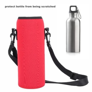 Custom Printing Neoprene Insulated Water Bottle Cover Travel Thermal Bottle Cup Sleeve with Shoulder Strap Can Cooler Holder