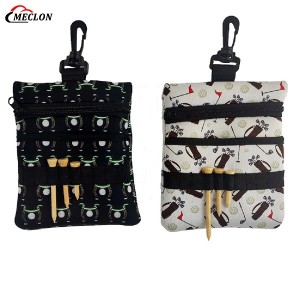Portable Neoprene Golf Ball Holder Bag with Carabiner Clip Golf Accessories Golf Ball Pouch