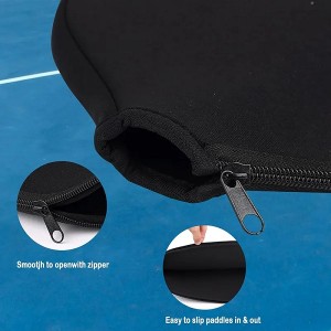 Custom Printing Neoprene Racket Paddle Cover with Mesh Pocket Sleeve Bag with Strap
