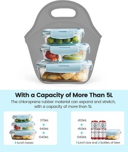 OEM Design Waterproof Neoprene Lunch Bag Insulated Outdoor Large Capacity Picnic Bag