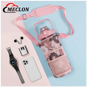Custom Cooler Bag Adjustable Strap Neoprene Water Bottle Carrier Sleeve Pouch Tumbler Cup Holder Sling Bag with Phone Pocket