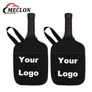 Custom Printing Neoprene Racket Paddle Cover with Mesh Pocket Sleeve Bag with Strap