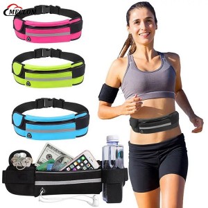 Custom Printing Neoprene Sport Running Waist Bag Waterproof Adjustable Phone Carrying Belt Bag