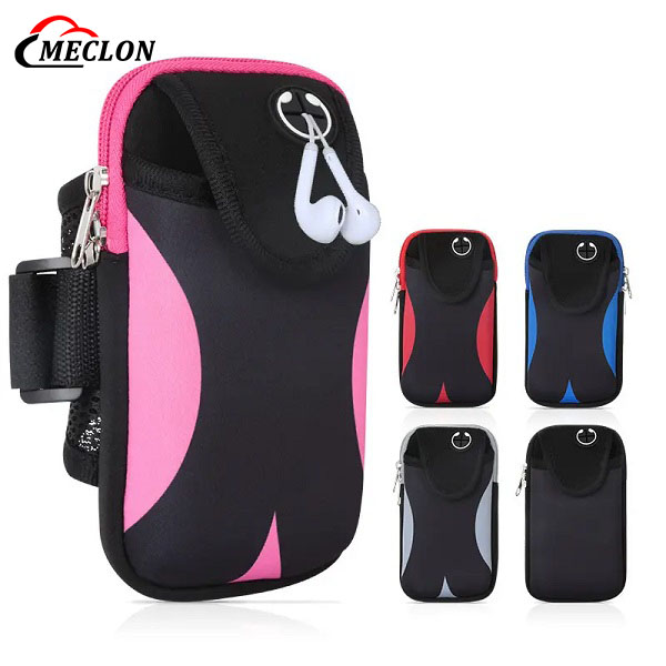 Custom Neoprene Phone Pouch Multifunctional Pockets for Phone Universal Smartphone Arm Bag with Earphone Hole