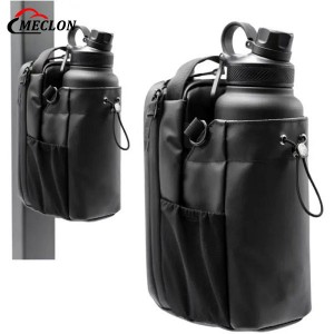 Wholesale High-Capacity Water Bottle Sling Bag Waterproof Fitness Black Magnetic Gym Bag Custom Water Bottle Bag for Hiking