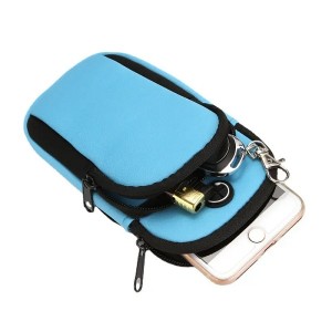 Custom Neoprene Phone Pouch Multifunctional Pockets for Phone Universal Smartphone Arm Bag with Earphone Hole