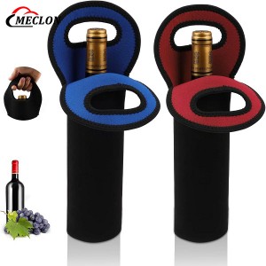 Neoprene Wine Tote Insulated Bag Single Bottle Wine Carrier Built Wine Bottle Holder for Travel