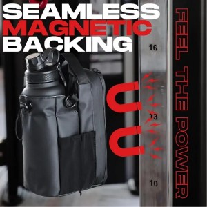 Wholesale High-Capacity Water Bottle Sling Bag Waterproof Fitness Black Magnetic Gym Bag Custom Water Bottle Bag for Hiking