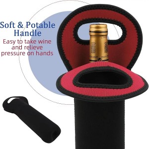 Neoprene Wine Tote Insulated Bag Single Bottle Wine Carrier Built Wine Bottle Holder for Travel