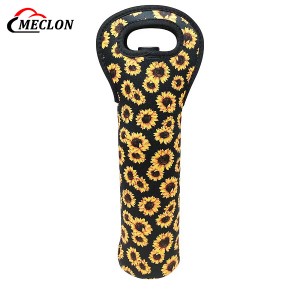 Custom Single Wine Carrier Tote Bag Neoprene Champagne Bottles Protective Travel Bag Beer Cans Water Bottle Holder