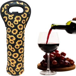 Custom Single Wine Carrier Tote Bag Neoprene Champagne Bottles Protective Travel Bag Beer Cans Water Bottle Holder