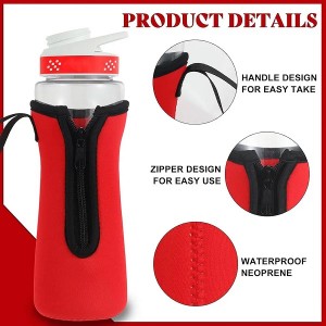22oz Neoprene Insulator Sleeve with Handle Strap Zipper Open No Shaking Base Customized